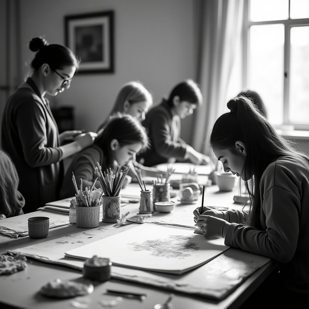 Kreativworkshop mit künstlerischen Materialien